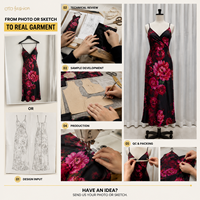 Robe longue noire à fleurs pour femme, col en V, bretelles spaghetti, élégante, pour soirée, personnalisable, marque privée, vente en gros