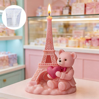 Moule en silicone pour bougie d'aromathérapie, style architecture nordique, tour Eiffel, rose, fleur, moule en plâtre DIY