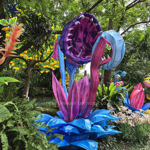 โคมไฟดอกไม้ผ้าไหมกันน้ำแบบ LED ราคาโรงงาน สำหรับทัวร์กลางคืนในสวนพฤกษศาสตร์ - Product Image 3