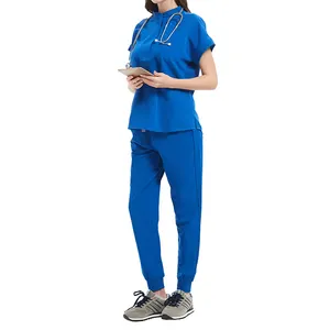 Oversized Fit One-Piece Sleeves Clinic Uniform Soft Stretch Dentist Medical Scrubs Sets For Women