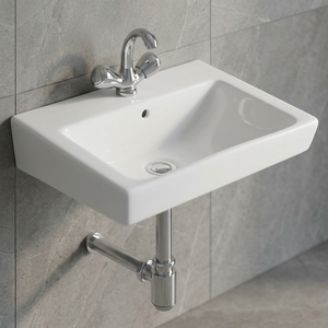 Column style small-sized bathroom with simple triangular column integrated ceramic mini floor-standing washbasin balcony basin - Product Image 2