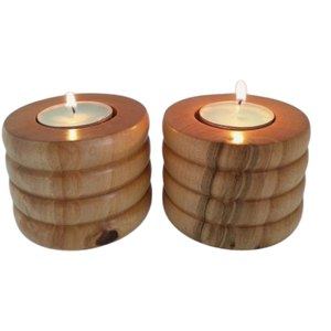 Set of Two Natural Wooden Decorative Candle <b>Stand</b> Christmas Festival Home Decor <b>Art</b> Gift Creative Designer Wooden Candle Holder - Product Image 3