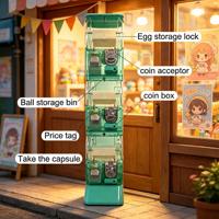 Distributeur automatique de capsules à monnayeur, transparent, trois niveaux, pour grandes balles, machine commerciale