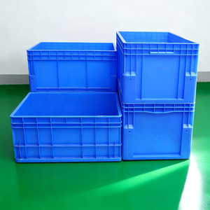 ลังพลาสติกเก็บของ 600x400x330 มม. PP ทนทาน สำหรับงานโลจิสติกส์และการขนส่ง สีเทาและสีน้ำเงิน - Product Image 2