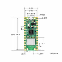 Raspberry Pi Pico 2W RP2350 Chip Arsitektur Ganda Dual Core Papan Pengembangan Mikrokontroler Modul Elektronik Mini Mainboard