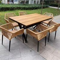 Ensemble de table et de chaises de jardin en alliage d'aluminium, résistant à l'eau et aux rayons UV, pour cour et villa