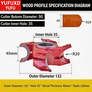 YUFU Hard Metal Positive Semi-Circular Milling Cutter-OEM Customizable Woodworking Cutting <b>Tool</b> HRC 60/55/66 for <b>Engraving</b> - Product Image 4