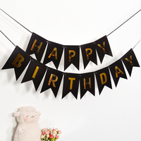 Bannière de joyeux anniversaire en papier imprimé numérique, motif queue de poisson bronzée, pour décoration de fête d'anniversaire et célébration - Vente chaude