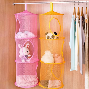 Organisateur de rangement mural pliable multicouche en polyester, panier à jouets, sac de rangement pour vêtements pour armoire - Product Image 3