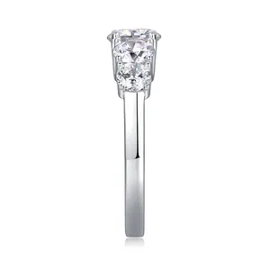 Best Verkopende Klassiekers Ontwerp Moissanite Ring Zilveren Sieraden Vrouwen Cadeau Feest Sterling Steen Bruiloft Technologie Feest