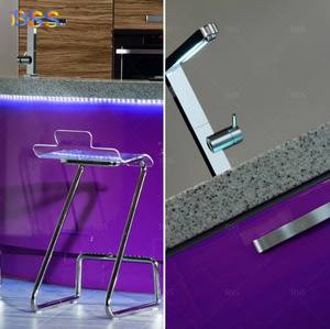 Nhà hàng thanh thiết kế tùy chỉnh chất lượng tốt nhất dẫn ánh sáng màu xám <span class=keywords><strong>corian</strong></span> Top Tím cong nửa vòng Câu Lạc Bộ khách sạn nhà quầy bar - Product Image 4