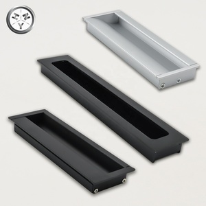 Tirador Empotrado de Aluminio 64-160mm Anodizado Negro Mate Blanco para Gabinetes, Cajones, Armarios, Cocinas, Dormitorios y Baños - Product Image 1