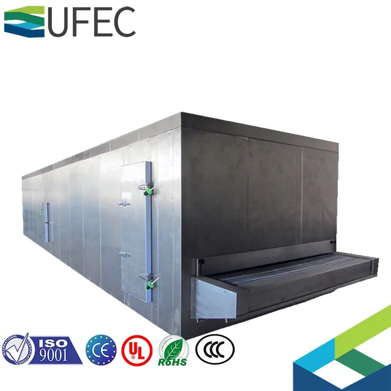 Congelador de túnel IQF automático de 1000 kg/h, túnel de congelación, máquina de congelación rápida, congelador rápido de chorro de aire