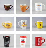 Vente en gros de tasses à café en céramique noire mate à gros ventre de 350 ml avec logo personnalisé, avec poignée pour la maison et le bureau