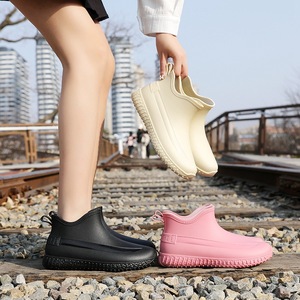 New Fashion PVC Lightweight <b>Ankle</b> Rain Boots Anti-Slippery Hard-Wearing Waterproof Outdoor Leisure Women Autumn Low-top Shoes - Product Image 2