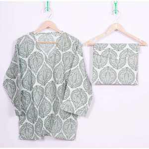 Pijamas de Otoño de Satén Casual para Mujer, Diseño de Lujo, 100% Algodón, Conjunto de 2 Piezas, Transpirable, Suave, Cuello en V, Manga Larga, Cintura Elástica - Product Image 3