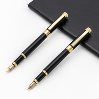 Vente en gros 0.5mm Heavy Metal Business Stylo plume avec logo personnalisé Stylo à bille noir