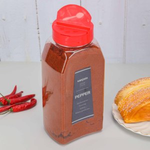 Producto directo de fábrica de grado alimenticio 900ML botellas de coctelera de especias de plástico transparente para mascotas contenedor de especias de plástico Rectangular doble aleta - Product Image 1