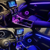 Éclairage d'ambiance intérieur de voiture RGB, bande LED synchronisée avec la musique, fibres optiques, 18-en-1, certifié CE