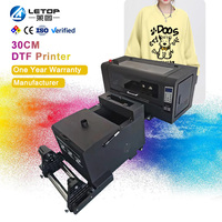Mesin Printer Inkjet DTF Dual Head All-In-One LETOP Factory XP600 Multifungsi Pencetakan Putih dengan CMYK Model Kecil Impresora A3