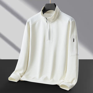 Suéter de cuello alto con logotipo personalizado para hombre, nuevo suéter de otoño e invierno con forro polar para ocio, engrosamiento - Product Image 5