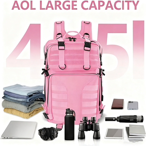 Ba lô chiến thuật 45L cho nam và nữ 3 ngày tấn công Túi ba lô lớn với hệ thống MOLLE-màu hồng - Product Image 4