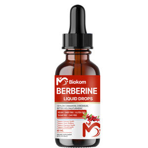 Gouttes liquides de supplément de berbérine à la cannelle de Ceylan, melon amer, glucomannane, gymnema, chrome, curcuma, panax ginseng, moringa - Product Image 1