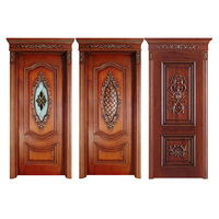Porte en bois massif de luxe en bois naturel avec porte intérieure en bois massif résidentiel peint pour la maison
