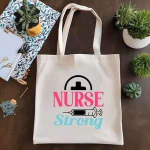 Sac fourre-tout en toile à imprimé sur le thème des infirmières, tendance et décontracté, avec des éléments médicaux pour le travail quotidien et les trajets des infirmières - Product Image 2