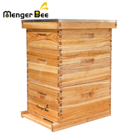 Neuer MengerBee Langstroth Imkerei-Ausrüstung: Holz-Bienenstock mit Wachsbeschichtung, 3-lagig, 10 Rahmen, Komplettset aus Chinesischer Tanne, 20mm