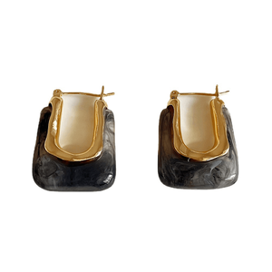 Phantasie schillernden fächerförmigen Acetat Acryl Kunststoff Harz <span class=keywords><strong>Juhu</strong></span> Ohrring Frauen Ohrringe - Product Image 4