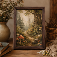 Grande peinture encadrée verticale en bois 30x40cm, impression UV, art mural nature, Art déco, décoration de mariage, faite à la main, cadre personnalisable