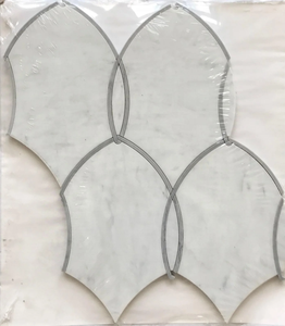 Mosaïque de carrelage en marbre pour motifs de sol en pierre, incrustations de médaillons et tapis en pierre découpés au jet d'eau - Product Image 2