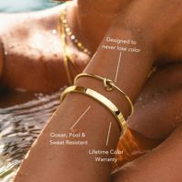 Ensemble de bracelets superposés en acier inoxydable 316L plaqué or 14 carats, maillons cubains et perles, pour femme, idéal comme cadeau - Vente en gros