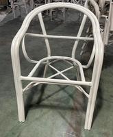 Chaise d'extérieur style bistrot pour café, jardin, balcon, style français, en aluminium empilable, aspect bambou