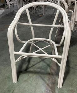 Chaise d'extérieur style bistrot pour café, jardin, balcon, style français, en aluminium empilable, aspect bambou - Product Image 6