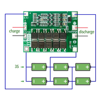Creatall CA-3S-60A 18650 3*4.2V 60A BMS pour chargeur de moteur de perceuse, carte de protection de batterie Li-ion au lithium, circuit imprimé