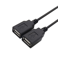 Transmisi cepat satu untuk dua kabel data usb laki-laki ke 2 perempuan kabel pengisian daya usb kabel ekstensi mobil