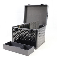 Boîte de toilettage bleue classique à verrou, coffret d'équitation en aluminium, Kits et accessoires de toilettage pour cheval