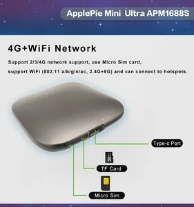NAVLYNX ApplePie Mini Ultra CarPlay AI Box For Universal Android 14 13 Wireless Auto 4G 64G GPS WIFI LTE Ford Dodge Fiat Audi