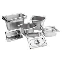 Peralatan Dapur Baja Anti Karat Gaya Amerika GN 1/3 Pan Perlengkapan Hotel & Restoran Wadah Makanan Gastronorm GN PAN