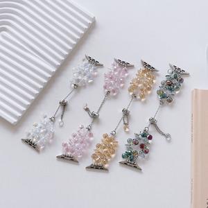 Pulsera de acero inoxidable con gemas para <span class=keywords><strong>Apple</strong></span> <span class=keywords><strong>Watch</strong></span> Band Series 8 7 <span class=keywords><strong>6</strong></span> SE 5 4 3, correa de reloj con cuentas de cristal de lujo para mujer - Product Image 1
