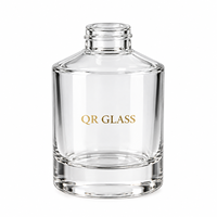 Bouteille diffuseur à roseaux en verre ambré de 150 ml avec couvercle en bois, flacon vide rond pour huiles essentielles d'aromathérapie pour parfum d'intérieur