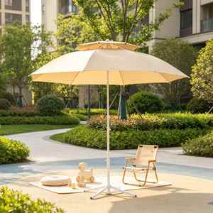 Parasol de plage promotionnel en gros, 150 cm, double couche, avec baleines en fibre de verre et tissu polyester, pour extérieur et protection solaire - Product Image 1