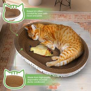 Fantasioso Scratching Board per gatti di colore bianco fresco giocattolo da Skateboard per la macinazione degli artigli realizzato in cartone di carta resistente - Product Image 6