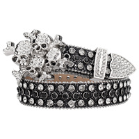 Ceinture en cuir cloutée de strass violets, style punk rock gothique, pour hommes et femmes, accessoire de mode pour jeans