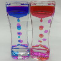 Minuteur sensoriel à bulles liquides en acrylique coloré, jouet anti-stress à mouvement liquide, ornement de bureau pour cadeaux et décorations