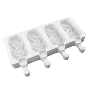 Diamond Shaped Silicone Popsicle Mold 4 Piece For Ice Cream Making Home Kitchen Use - Product Image 3