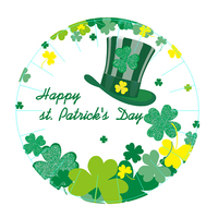 Xiangsheng Vert Shamrock Imprimé Jetable St Patrick's Day Vaisselle Ensemble Assiettes Tasses Serviettes pour la Fête