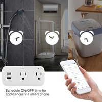 Prise intelligente WiFi double SLS Tuya avec prise américaine 10A et double port USB, minuterie de contrôle à distance, fonctionne avec Alexa et Google Home